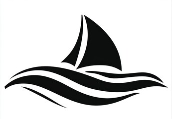 Fototapeta premium A sailboat icon logo template that illustrates a cruise icon in a modern illustration