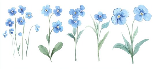 Fototapeta premium Flowers watercolor created using AI in spring