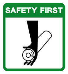 Safety First Pinch Point Symbol Sign, Vector Illustration, Isolate On White Background Label .EPS10