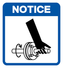 Notice Entanglement Of Hand Rotating Shaft Symbol Sign, Vector Illustration, Isolate On White Background Label .EPS10