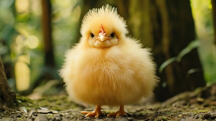A Fluffy Chick in a Natural Setting