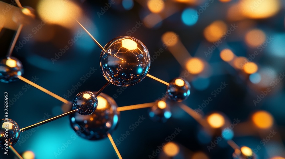 Poster science background. big data technology. network connections. science background.