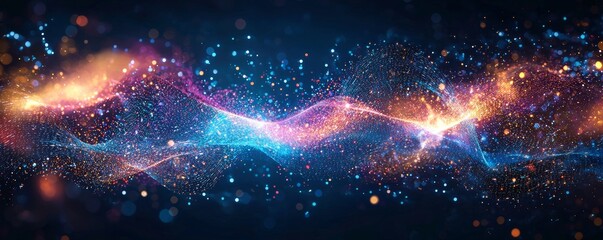 Obraz premium Abstract digital background. Useful for technological processes, neural networks, stock, digital storage, sound, and graphic forms, science, and education.