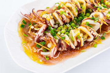 Steamed squid with vermicelli