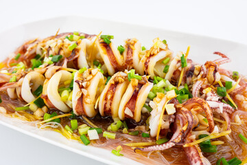 Steamed squid with vermicelli