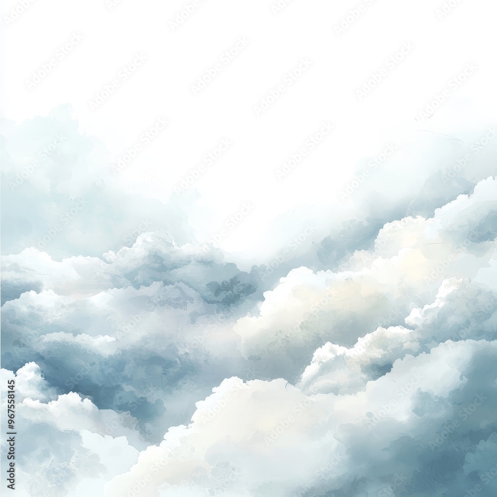 Aufkleber a soft white smoke cloud exploding in cloudy transparency.