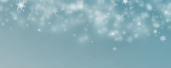 Winter background, snowflakes on a beautiful background, Christmas background for cards, snowfall. Snowy nature landscape, winter dust png.