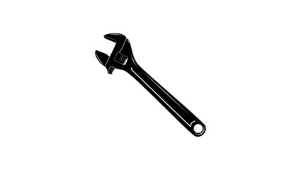 Adjustable Shifter Spanner, black isolated silhouette