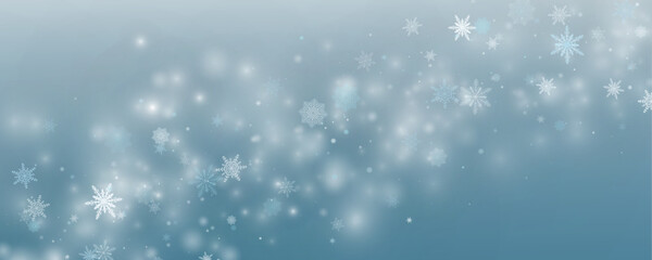 Winter background, snowflakes on a beautiful background, Christmas background for cards, snowfall. Snowy nature landscape, winter dust png.