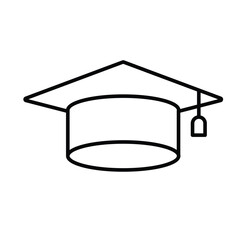 Toga hat or Graduation hat learning icon, Outline symbol icon. Editable vector stroke.