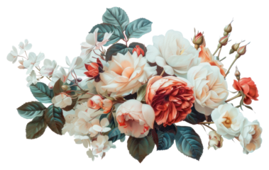 PNG  A flower bouquet flowers art illustration.