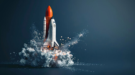 Immerse in the awe-inspiring launch of a space shuttle, captured with explosive detail