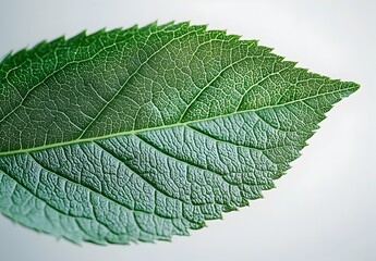 Vibrant Green Leaf Texture Close-Up in Natural Environment