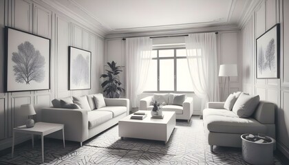 Photo interior modern design room 3d illustration;