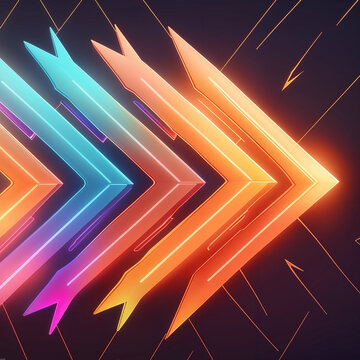 Arrow graphic illustration, abstract background with arrows for Powerpoint presentation,  Google Slides, Prezi