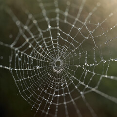 spider web with dew drops