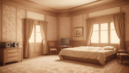 Photo interior modern design room 3d illustration;