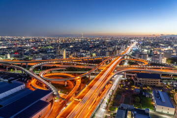 East Osaka, Japan with Junctions and Highways