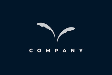 two feathers modern minimal logo