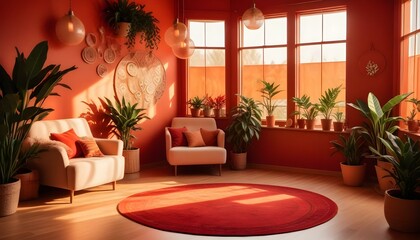 Photo interior modern design room 3d illustration;