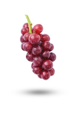 Flying red grape fruit isolated on white background , clipping path.