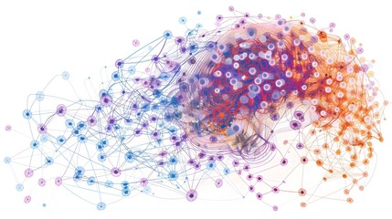 Fototapeta premium Vibrant Neural Network Abstract Digital Showcasing Futuristic Data and Connectivity Concepts