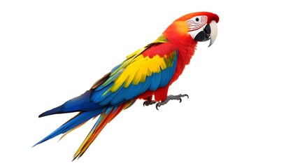 Obraz premium Vibrant Macaw Parrot Perched on Branch in Tropical Environment