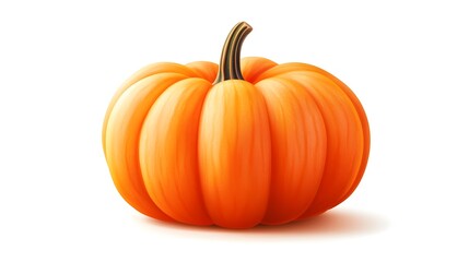Obraz premium Vibrant Orange Pumpkin on White Background,Autumn Harvest Concept