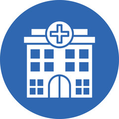 Hospital glyph circle icon