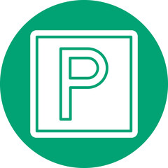 Parking Lot glyph circle icon
