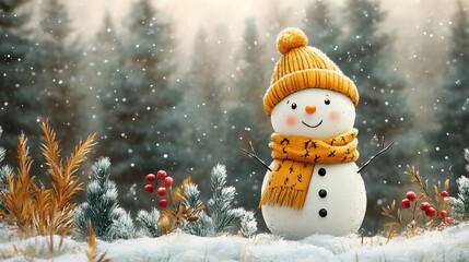 Fototapeta premium childish christmas illustration, minimalistic