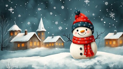 Obraz premium childish christmas illustration, minimalistic