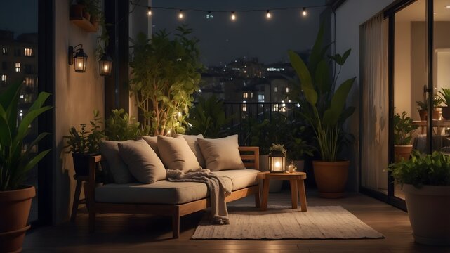 Sofa on the modern terrace