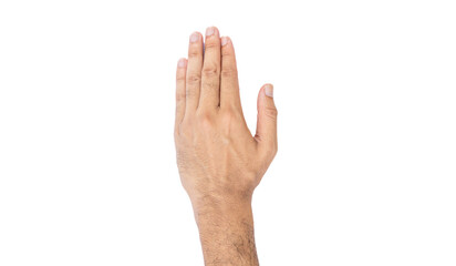 Obraz premium male hand sign on white background