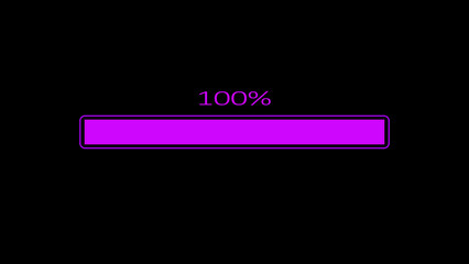 purple loading bar progress countdown animation computer graphic isolated on a black background. 4k Video