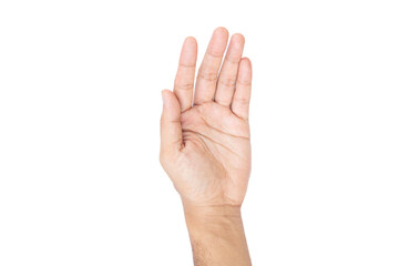 male hand sign on white background