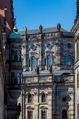 Obraz premium Dresden Cathedral of the Holy Trinity (Katholische Hofkirche) at Theaterplatz in Dresden, Saxony, Germany