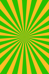 Green and orange sunburst background vector design. retro sunburst background