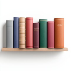 Naklejka premium A row of books neatly lined up on a shelf