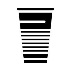 cup plastic package glyph icon vector. cup plastic package sign. isolated symbol illustration
