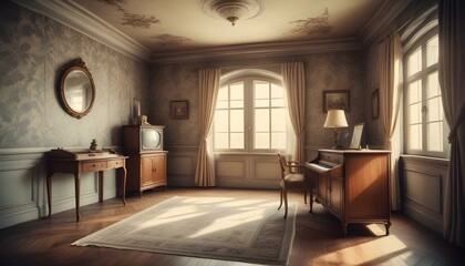 Photo interior modern design room 3d illustration;