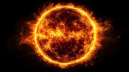 Intense Fiery Orb of Scorching Solar Energy and Luminous Cosmic Power