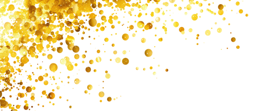 Golden Paint Splash isolated on png background.
