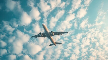 Obraz premium The Airplane Against Blue Sky