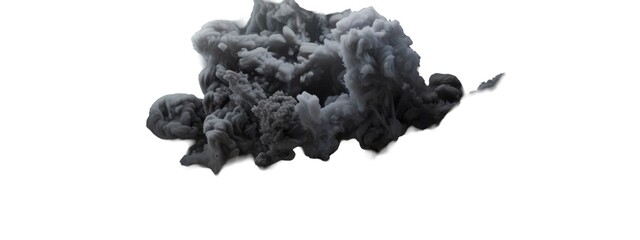 Obraz premium Wide Design of Dark Cloud Smoke Isolated on Png Background.
