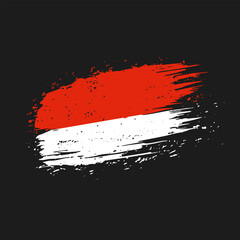 illustration of indonesia flag with brush stroke isolated on banner decoration design