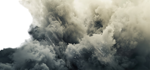 Dense Blue Smoke Cloud 3D Render Isolated Png Vector.