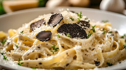 Detailed Image of a Gourmet Truffle Pasta Dish
