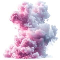 Fototapeta premium Wide Design of Pink Smoke Cloud 3D Render Png-
