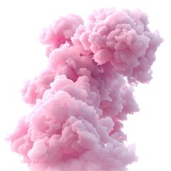 Fototapeta premium Wide Design of Pink Smoke Cloud 3D Render Png-